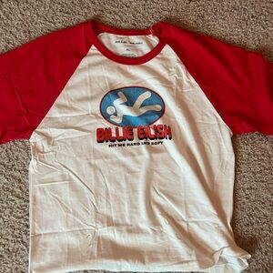 Billie Eilish Red and White Short Sleeve Tee